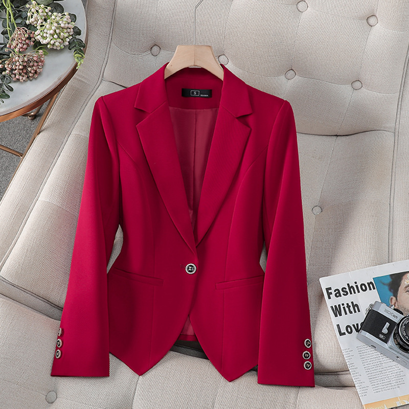 Women Formal Wear Black - เสื้อเบลเซอร์แฟชั่นใหม่สำหรับผู้หญิง สีแดง ขาว ดำ ชุดสูททำงานสำหรับผู้หญิง เสื้อแจ็คเก็ตสำหรับทำงาน