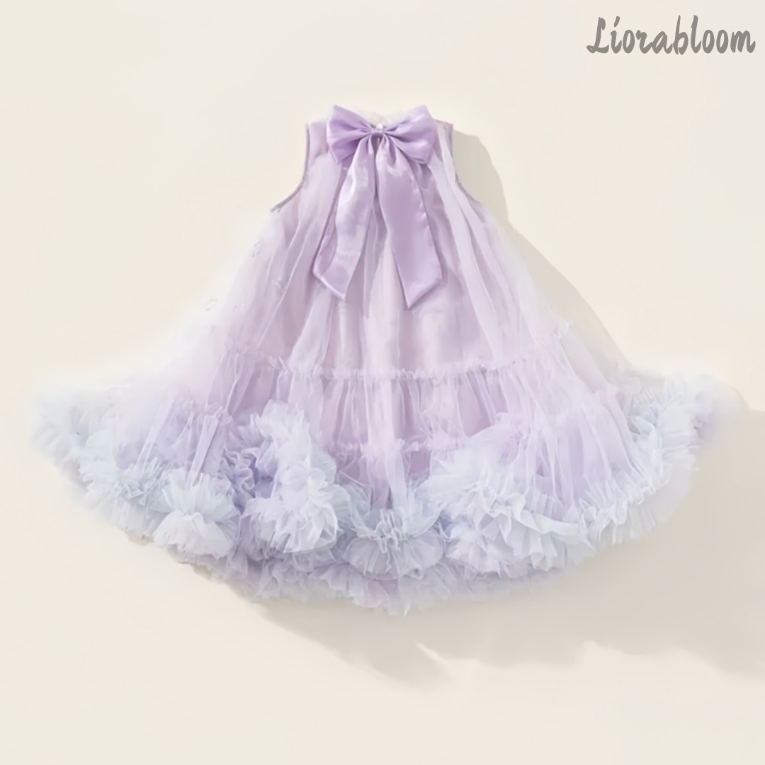 Formal Women'S Wear - ชุดเดรสเจ้าหญิงสีม่วงสำหรับใส่ทุกวัน ชุดราตรี แต่งขอบลูกไม้ ประดับโบว์ ชุดเพื่อนเจ้าสาว ชุดเดรสงานปาร์ตี้