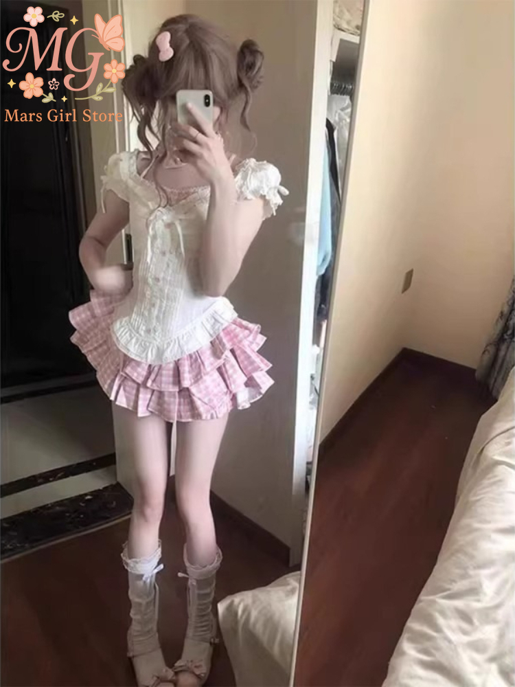 Women Formal Wear For Summer - ชุดเซ็ต 2 ชิ้น สไตล์ญี่ปุ่น คาวาอี้ โลลิต้า