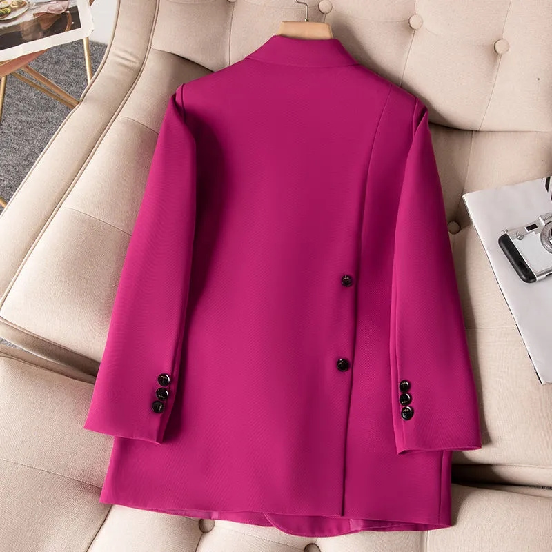 Women Formal Wear Black - ผู้หญิงอย่างเป็นทางการ Blazers 2023 New Rose สีดำผู้หญิงสตรีแขนยาว