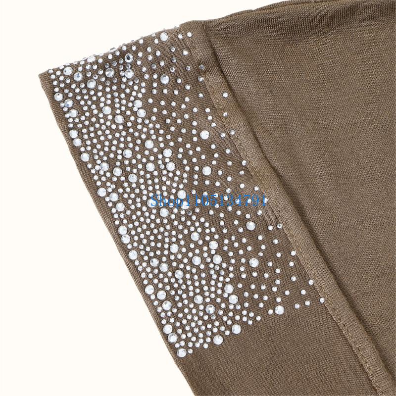 98km Elegant Rhinestones Decor - Women Formal Wear Hijab บทวิจารณ์และราคา
