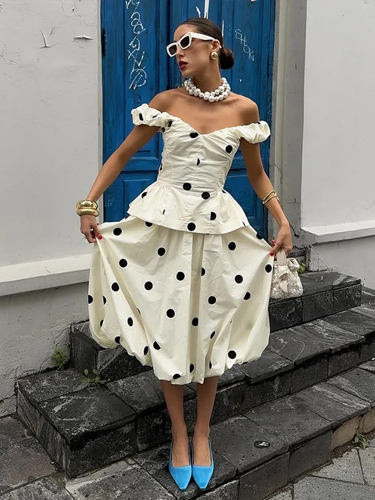ชุดกระโปรงลายจุดสุดหรูสำหรับผู - Women Formal Wear For Summer บทวิจารณ์และราคา