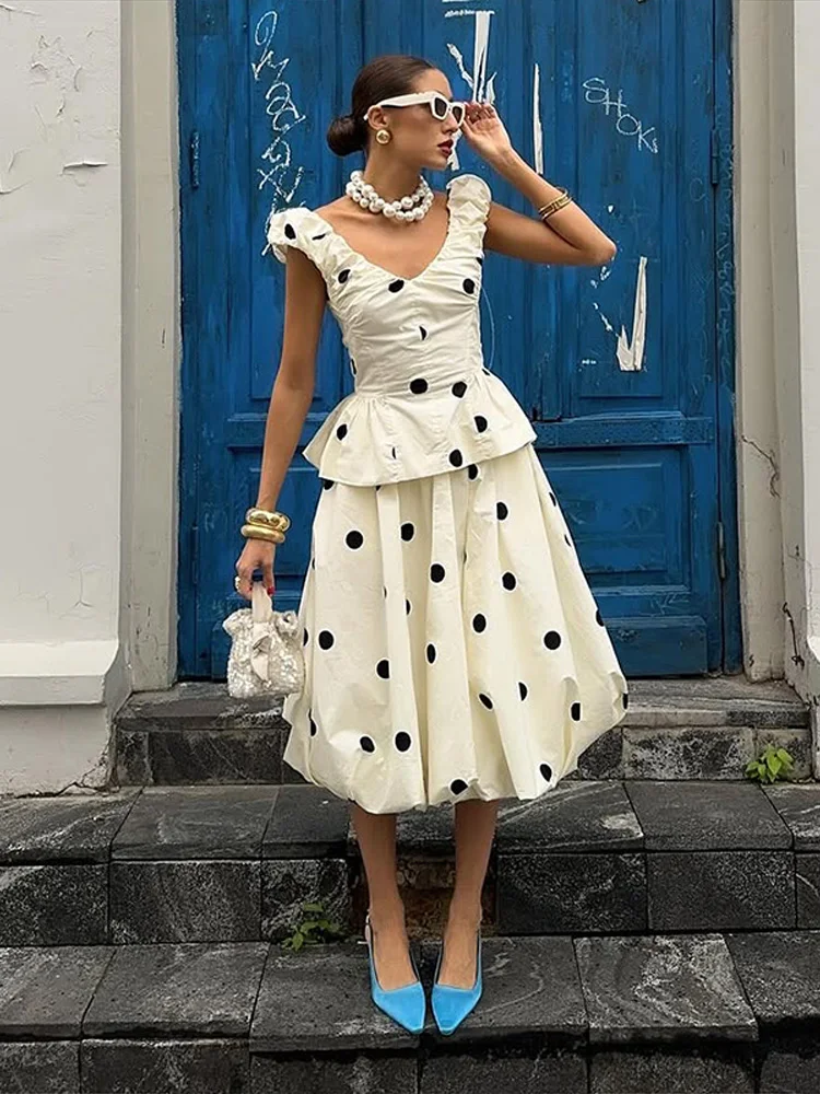ชุดกระโปรงลายจุดสุดหรูสำหรับผู - Women Formal Wear For Summer บทวิจารณ์และราคา
