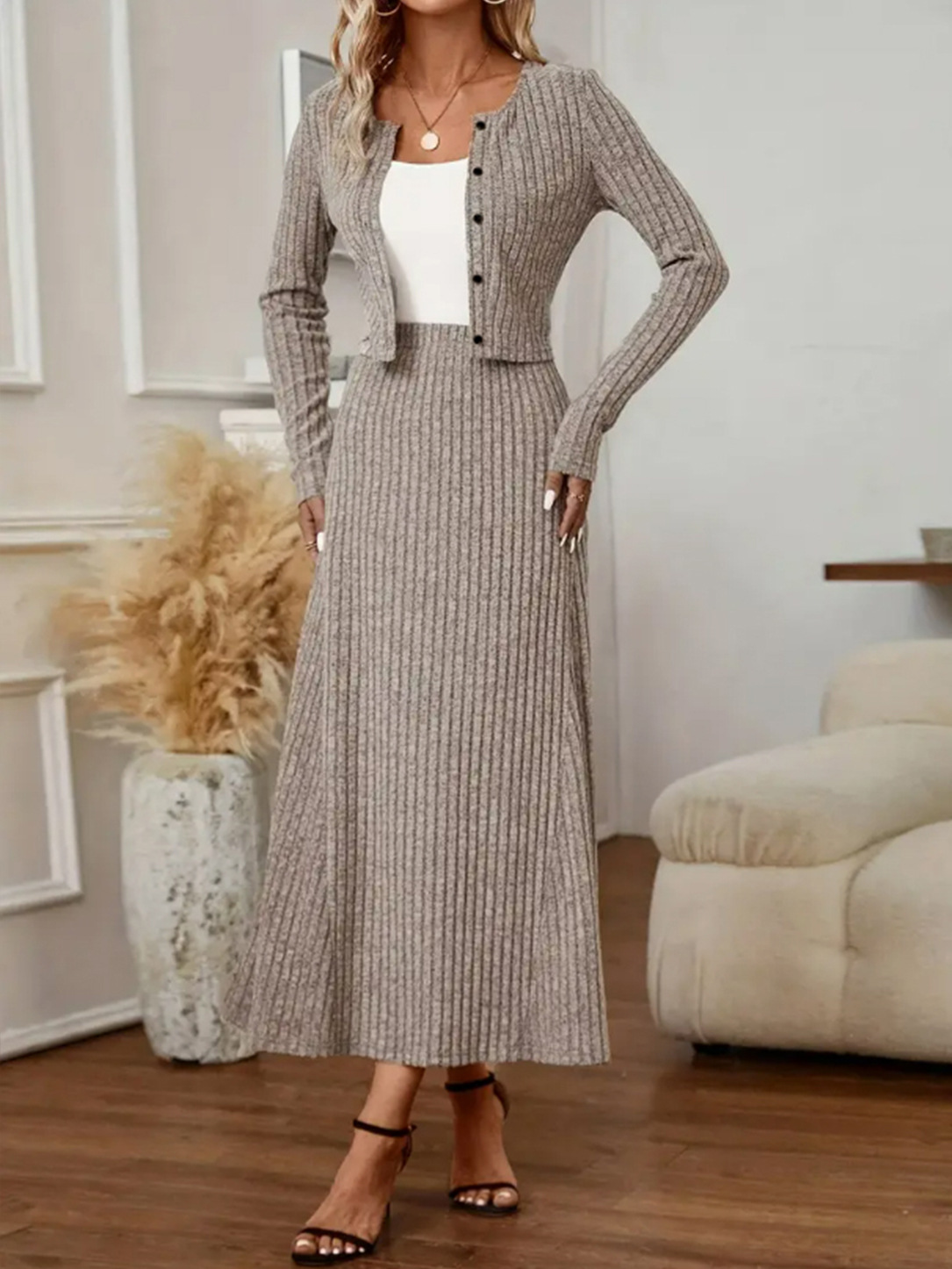 ชุดเซ็ต 2 ชิ้นสำหรับผู้หญิง เส - Women'S Formal Wear Cardigan บทวิจารณ์และราคา