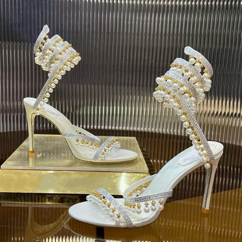 รองเท้าส้นสูงประดับมุกและคริสต - Women Formal Wear For Wedding บทวิจารณ์และราคา