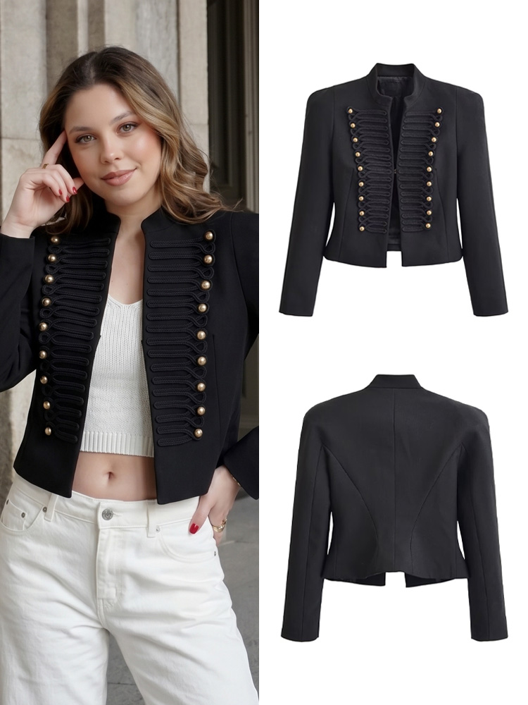 เสื้อแจ็คเก็ตนโปเลียนสไตล์วินเ - Women Formal Wear Black บทวิจารณ์และราคา